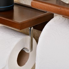 Mbi Konsept Kağıt Havlu - Tuvalet Kağıtlığı - Rulo Peçete - Banyo & Wc Ahşap Stand Askı 2 'li Takım Özel Yapım
