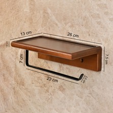 Mbi Konsept Kağıt Havlu - Tuvalet Kağıtlığı - Rulo Peçete - Banyo & Wc Ahşap Stand Askı 2 'li Takım Özel Yapım