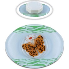 Desenli Cam Katı Sabunluk Süngerlik Banyo Sabunluğu