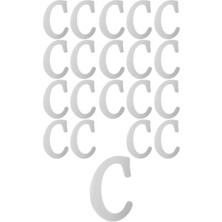 Kına Atölyesi 20 Adet Karışık Pleksi Harfler Gümüş 3 cm