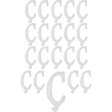 Kına Atölyesi 20 Adet Karışık Pleksi Harfler Gümüş 3 cm