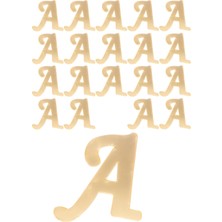 Kına Atölyesi 20 Adet Karışık Pleksi Harf 4cm Gold