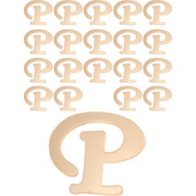 Kına Atölyesi 20 Adet Karışık Pleksi Harf 4cm Gold