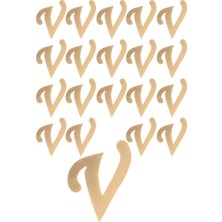 Kına Atölyesi 20 Adet Karışık Pleksi Harf 4cm Gold