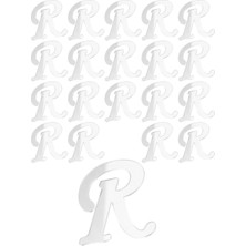 Kına Atölyesi 20 Ad Karışık Pleksi Harfleri  4cm Gümüş