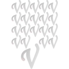 Kına Atölyesi 20 Ad Karışık Pleksi Harfleri  4cm Gümüş