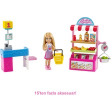 Barbie Chelsea Meslekleri Öğreniyor Market Çalışanı Chelsea ve Oyun Seti, Sarı Saçlı Chelsea Bebek (15,24 cm) ile 15'ten Fazla Oyun Parçası GTN67