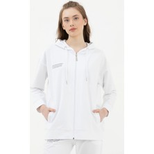 Sementa Fermuarlı Oversize Sweat - Beyaz