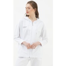 Sementa Fermuarlı Oversize Sweat - Beyaz