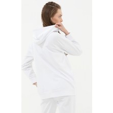 Sementa Fermuarlı Oversize Sweat - Beyaz