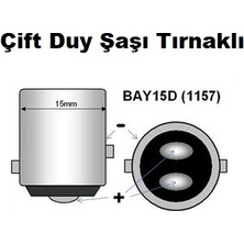 Femex Eco Bay15d Çift Duy P21/5w Tip 63 Ledli Şaşı Tırnak Beyaz