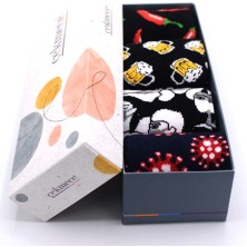 Çekmece Karışık Desen 4'lü Unisex - Erkek Pamuklu Acı Gerçekler Soket Çorap