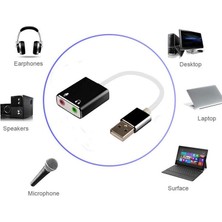 KEEPRO Usb Harici 7.1 Kanal Stereo Ses Kartı 3.5Mm Kablolu