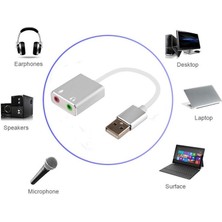 KEEPRO Usb Harici 7.1 Kanal Stereo Ses Kartı 3.5Mm Kablolu