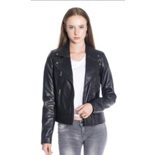 Derimont Deri Tazia Siyah Kadın Ceket