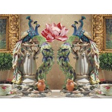 Eko Dekor 3 Boyutlu Tavus Kuşu Özel Tasarım Duvar Kağıdı Vinil