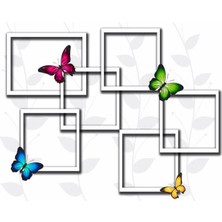 Eko Dekor Kelebek Desen 3D Özel Tasarım Duvar Kağıdı 095 Kanvas Tek Parca