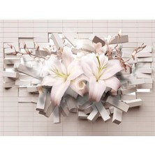 Eko Dekor Çiçek Desen 3D Özel Tasarım Duvar Kağıdı 0126 Kanvas Tek Parca