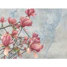 Eko Dekor Floral Özel Tasarım Duvar Kağıdı Kanvas Tek Parca