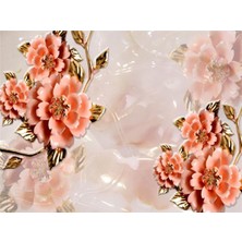 Eko Dekor Çiçek Desen 3D Özel Tasarım Duvar Kağıdı 025 Kanvas Tek Parca