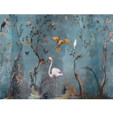 Eko Dekor Tropikal Özel Tasarım Duvar Kağıdı Kanvas Tek Parca