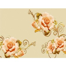 Eko Dekor Çiçek Desen 3D Özel Tasarım Duvar Kağıdı 028 Kanvas Tek Parca