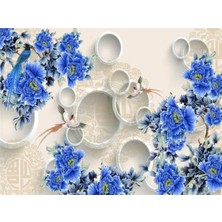 Eko Dekor Çiçek Desen 3D Özel Tasarım Duvar Kağıdı 044 Vinil