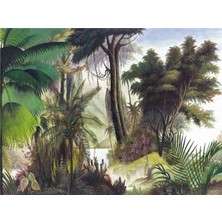 Eko Dekor Botanik Özel Tasarım Duvar Kağıdı Kanvas Tek Parca