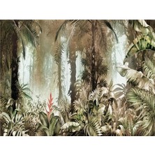 Eko Dekor Tropikal Orman Özel Tasarım Duvar Kağıdı Kanvas Tek Parca