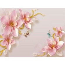 Eko Dekor Çiçek Desen 3D Özel Tasarım Duvar Kağıdı 0122 Vinil