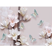 Eko Dekor Çiçek Desen 3D Özel Tasarım Duvar Kağıdı 0125 Vinil