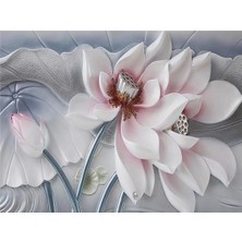 Eko Dekor Çiçek Desen 3D Özel Tasarım Duvar Kağıdı 0123 Kanvas Tek Parca