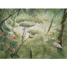 Eko Dekor Botanik Özel Tasarım Duvar Kağıdı Kanvas Tek Parca