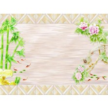 Eko Dekor Çiçek Desen 3D Özel Tasarım Duvar Kağıdı 015 Kanvas Tek Parca