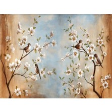 Eko Dekor Vintage Özel Tasarım Duvar Kağıdı Kanvas Tek Parca