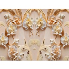 Eko Dekor 3D Özel Tasarım Çiçek Desen Boyutlu Duvar Kağıdı Vinil