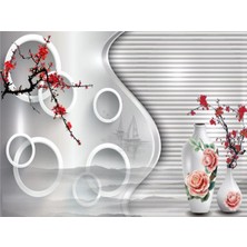 Eko Dekor Çiçek Desen 3D Özel Tasarım Duvar Kağıdı 054 Vinil