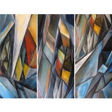 Eko Dekor Soyut Yağlı Boya Özel Tasarım Duvar Kağıdı Kanvas Tek Parca