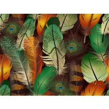 Eko Dekor Tavus Kuşu Yapraklar Duvar Kağıdı Vinil