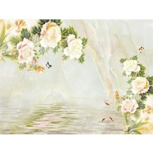 Eko Dekor Çiçek Desen 3D Özel Tasarım Duvar Kağıdı 004 Kanvas Tek Parca