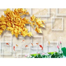 Eko Dekor Çiçek Desen 3D Özel Tasarım Duvar Kağıdı 053 Vinil