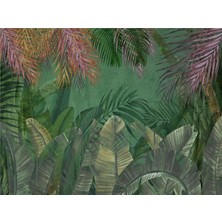 Eko Dekor Özel Tasarım Botanik Duvar Kağıdı Kanvas Tek Parca