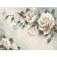 Eko Dekor Çiçek Desen 3D Özel Tasarım Duvar Kağıdı 0133 Kanvas Tek Parca