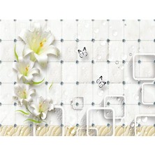 Eko Dekor Çiçek Desen 3D Özel Tasarım Duvar Kağıdı 075 Kanvas Tek Parca