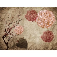 Eko Dekor Çiçek Desen 3D Özel Tasarım Duvar Kağıdı 0132 Vinil