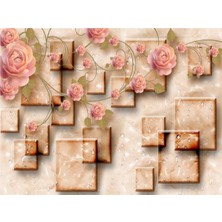 Eko Dekor Çiçek Desen 3D Özel Tasarım Duvar Kağıdı 079 Kanvas Tek Parca