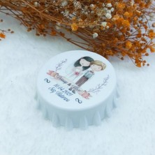 Hayaller Dükkanı 30 Adet Gelin Damat Baskılı Kapak Açacak Uv Baskılı Nişan Liği Nikah Şekeri 6 cm