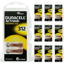 Duracell Activair 312 Numara Işitme Cihazı Pili 60'lı