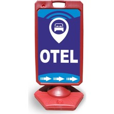 Burada Reklam ve Medikal Otel Reklam ve Yönlendirme Uyari Dubasi A Tabela Kırmızı