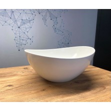 Güral Vit Nova 40,6 x 32,2 cm H 18 cm Mat Beyaz Sedefli Mobilya Üstü Deliksiz Çanak Lavabo